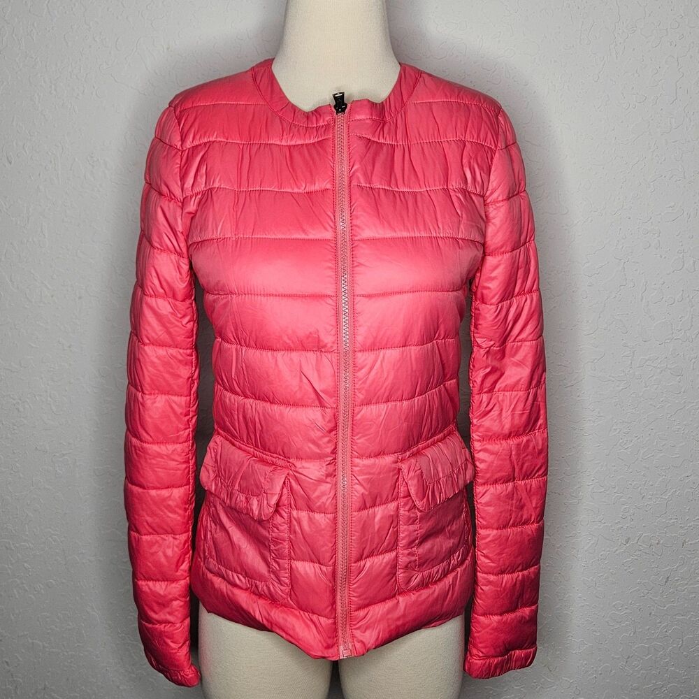 United Colors of Benetton Pink‎ Quilted Puffer Jacket Size 42 US 6